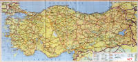Большая карта авто дорог Турции